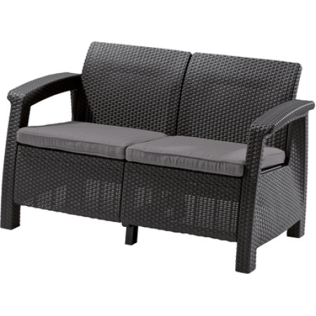 KETER Corfu Love Seat Sofa (Pilkas)
